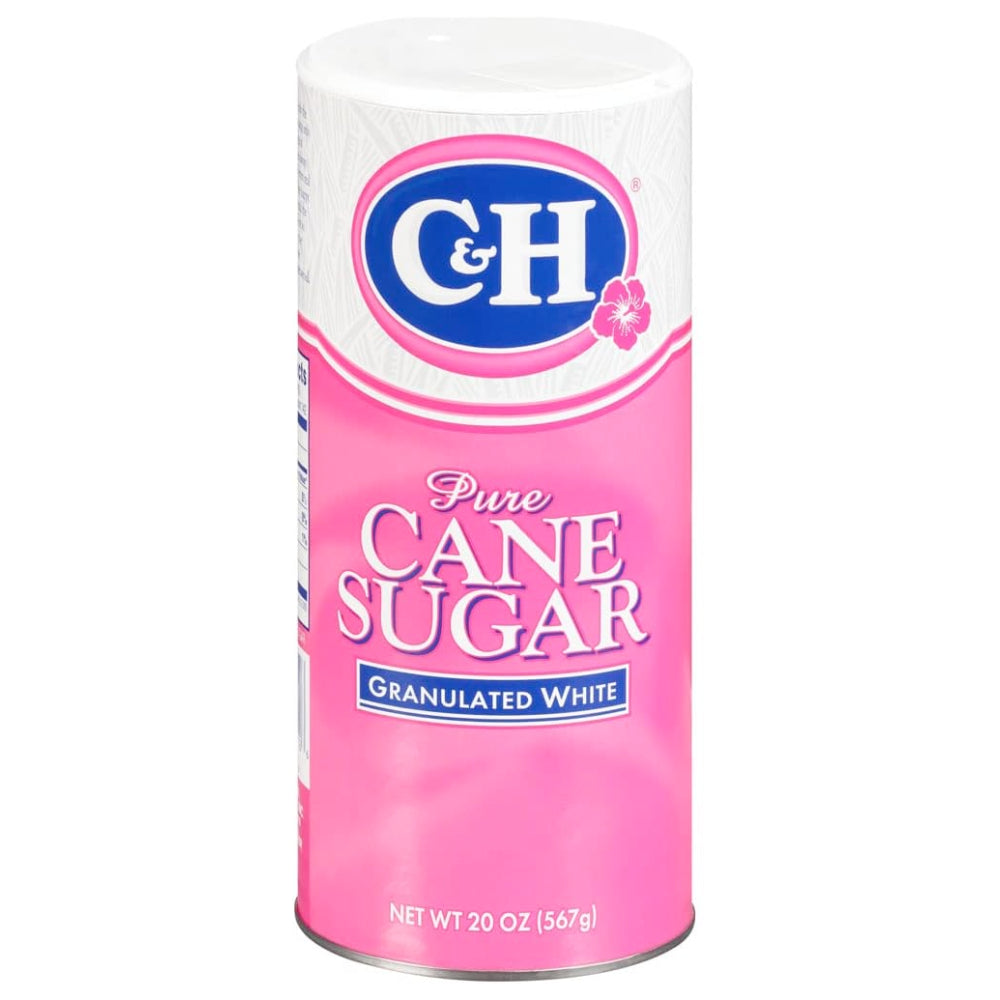 C&H Pure Cane Granulated Sugar, 20 oz. Canister (Pack of 3, 6, 12, or 24)