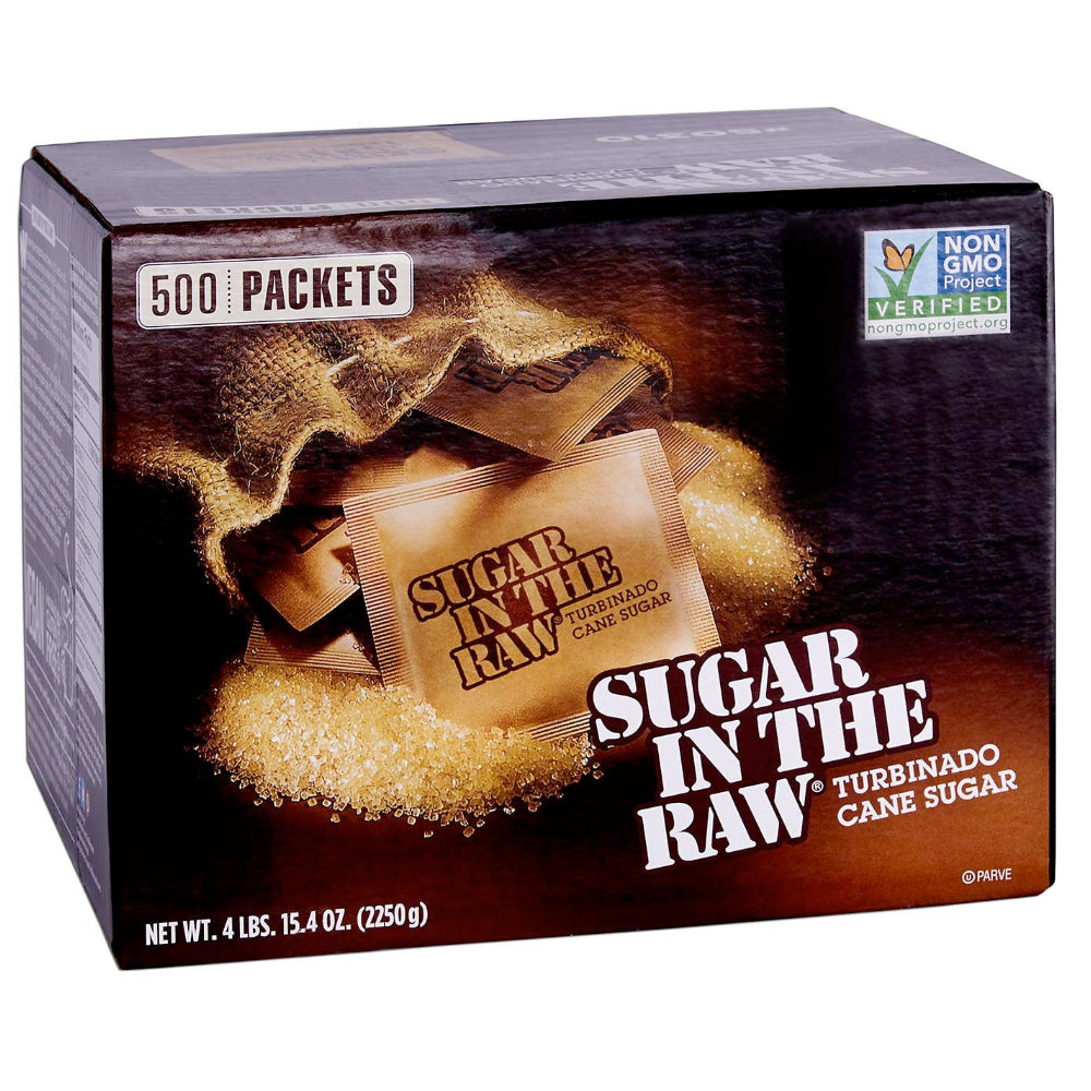 Sugar In The Raw Turbinado Cane Sugar Single Packets, 500 Ct. (1 Case or 2)