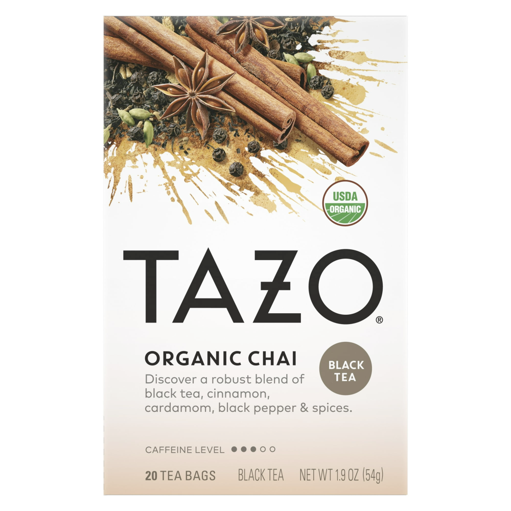 Tazo Tea Bags, Organic Chai, 16 Tea Bags (1 Box or 6)
