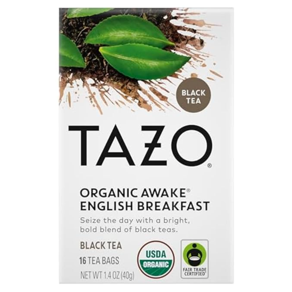 Tazo Tea Bags, Organic Awake English Breakfast, 16 Tea Bags (1 Box or 6)